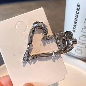 RHINESTONE HEART ALLIGATOR CLIP